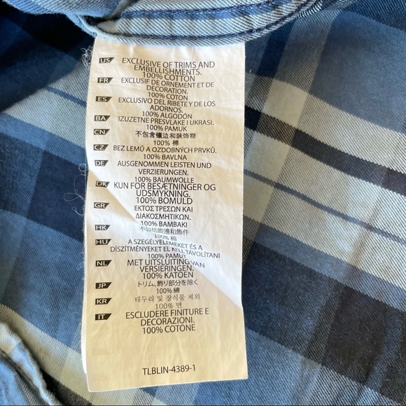 5.11 Tactical Plaid Snap Button Long Sleeve Shirt, Mens size Small. Blue - Picture 7 of 11